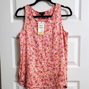 HALOGEN NWT SILKY FEEL PINK ORANGE TANK TOP SMALL